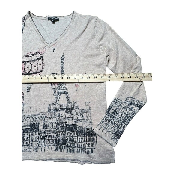 Leo & Ugo M Paris Collection Sweater Eiffel Tower Hot Air Balloon Embellished I2 - Picture 5 of 10
